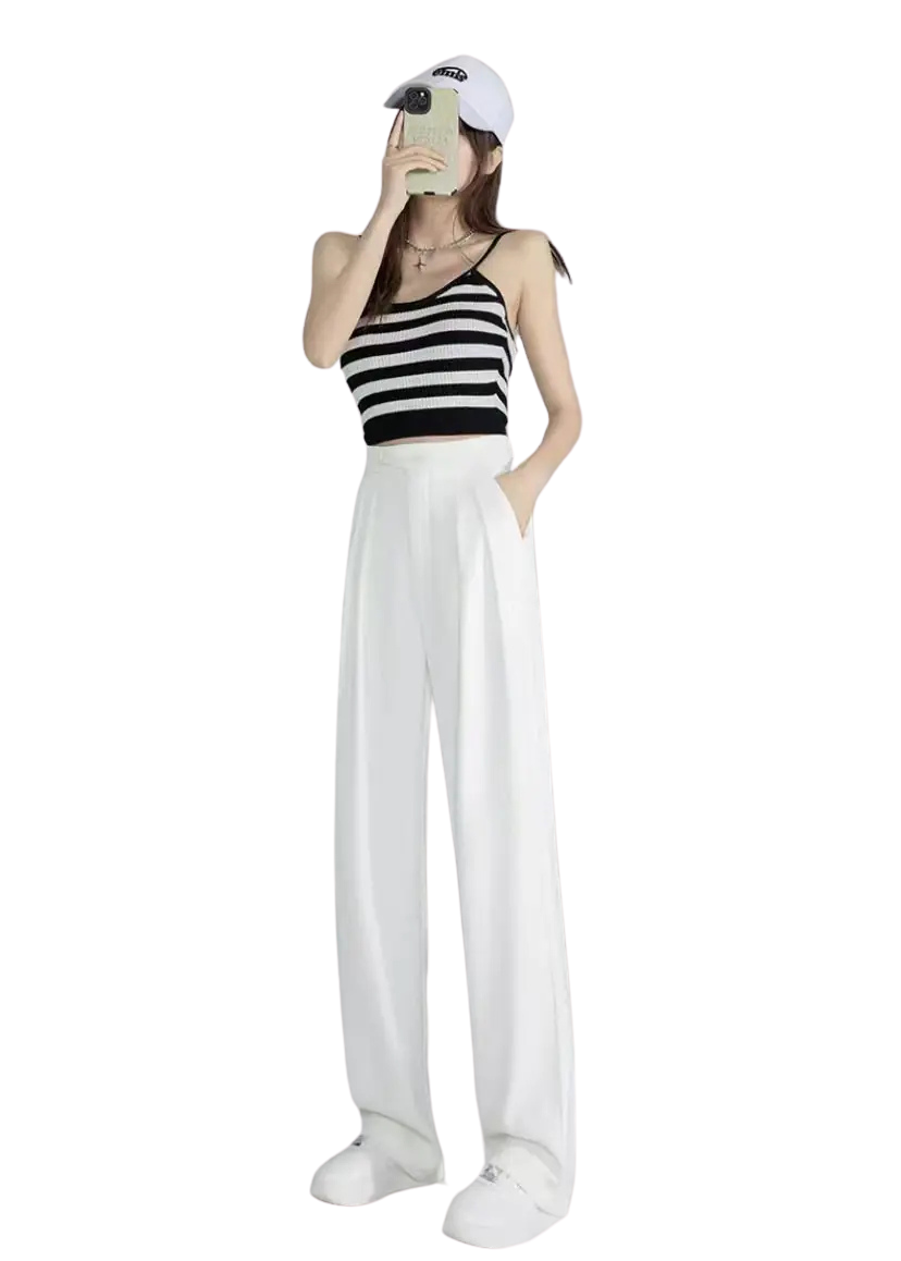 Wide-Leg Dragon Fruit Suit Pants for Women