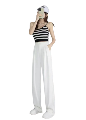 Wide-Leg Dragon Fruit Suit Pants for Women
