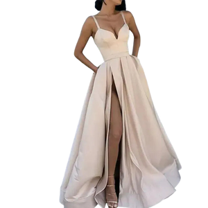 Women's Satin Halter Dresses for Banquets and Parties