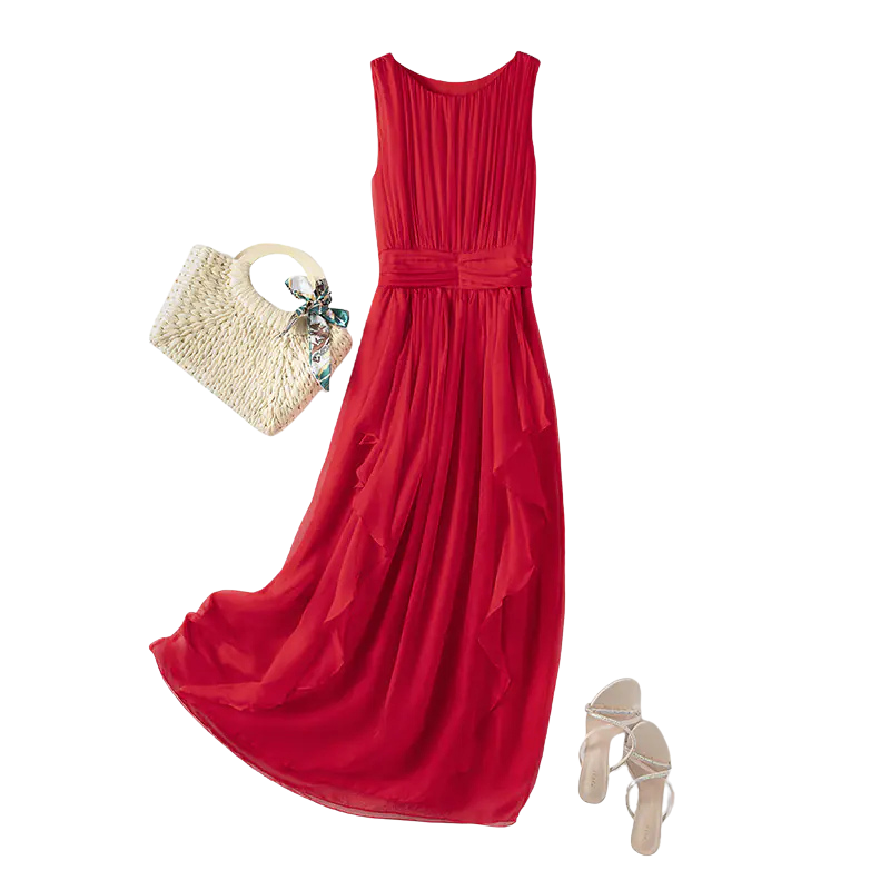 Silk Vest Long Skirt with Elegant Design