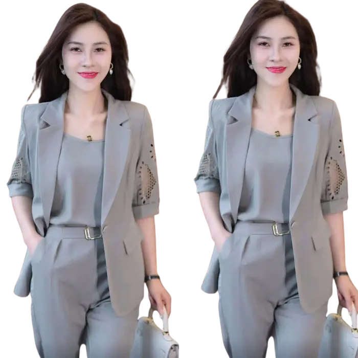 Women's Three-Piece Suit with Harem Pants