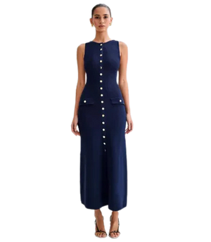 Elegant Knitted Sleeveless Long Dresses