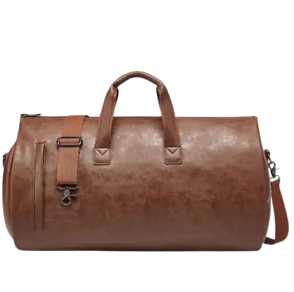 Waterproof Leather Duffle Bag With Adjustable Strap