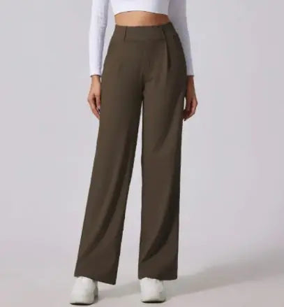 Women's Outdoor Sports & Casual Wide-Leg Suit Pants with Pockets