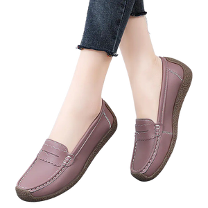 Leather Slip-On Shoes for Women