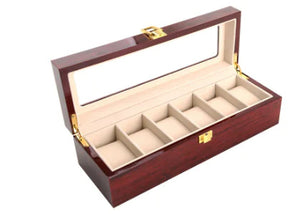 Wooden Vintage Watch Box with Display Window (Five Slots)