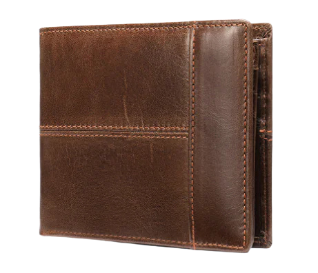Leather Wallet with Patchwork