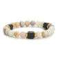 Men's Colorful Lava Stone Bracelet with Marble Beads