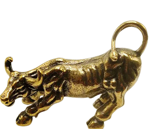 Brass Retro Mini Bull Figurine