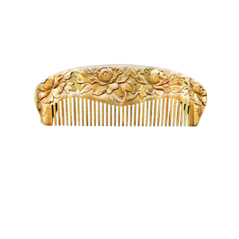 Vintage Green Sandalwood Carved Combs