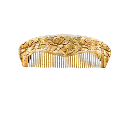 Vintage Green Sandalwood Carved Combs
