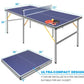 6ft Mid-Size Table Tennis Table