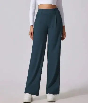 Women's Outdoor Sports & Casual Wide-Leg Suit Pants with Pockets