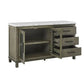 White Marble Top Server - Dark Brown