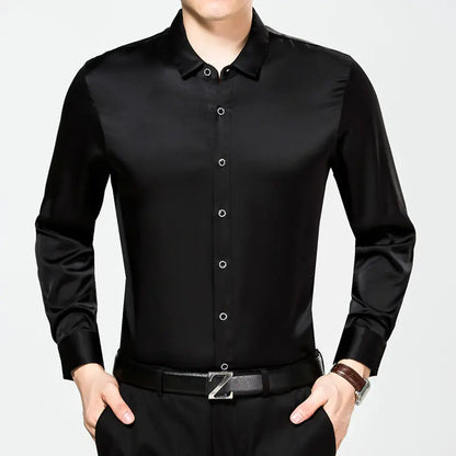 Pure Color Silk Shirt