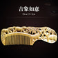 Vintage Green Sandalwood Carved Combs