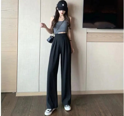 Wide-Leg Dragon Fruit Suit Pants for Women