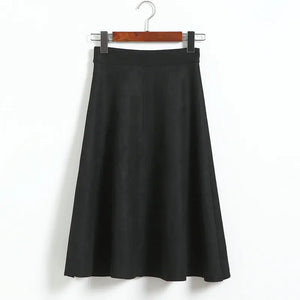 Suede Midi Skirt