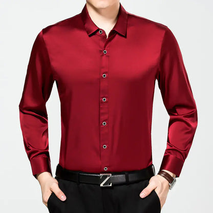 Pure Color Silk Shirt
