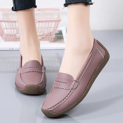 Leather Slip-On Shoes for Women