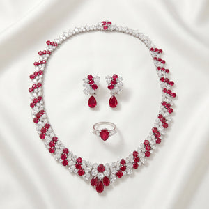 Parure Rubis Or Blanc