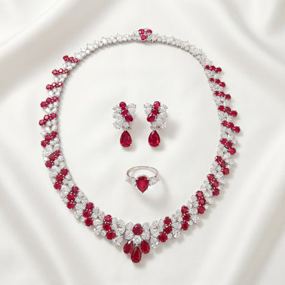 Parure Rubis Or Blanc