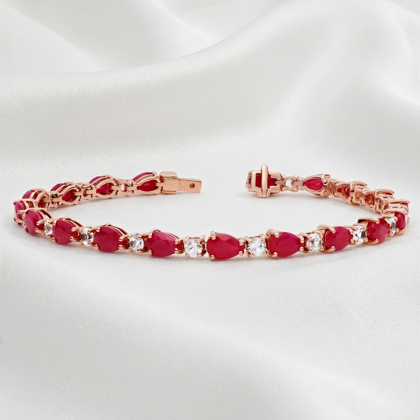 Bracelet Rubis Or Rose