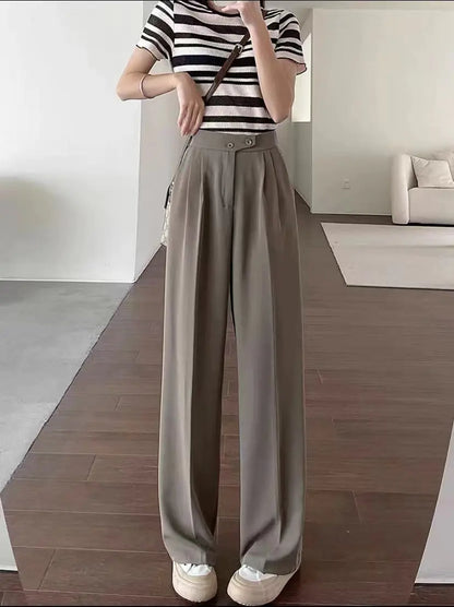 Wide-Leg Dragon Fruit Suit Pants for Women