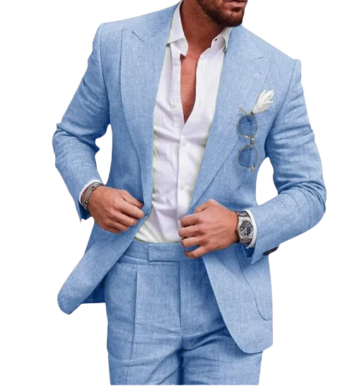 Men's Linen Suits Two-Piece Set