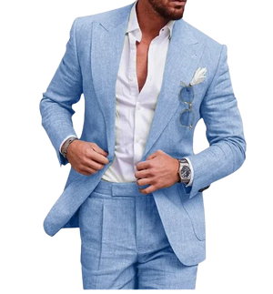 Men's Linen Suits Two-Piece Set