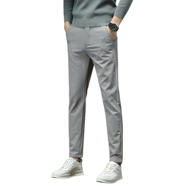 Slim Fit Plaid British Suit Pants for Men