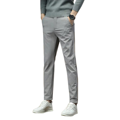 Slim Fit Plaid British Suit Pants for Men
