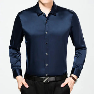Pure Color Silk Shirt