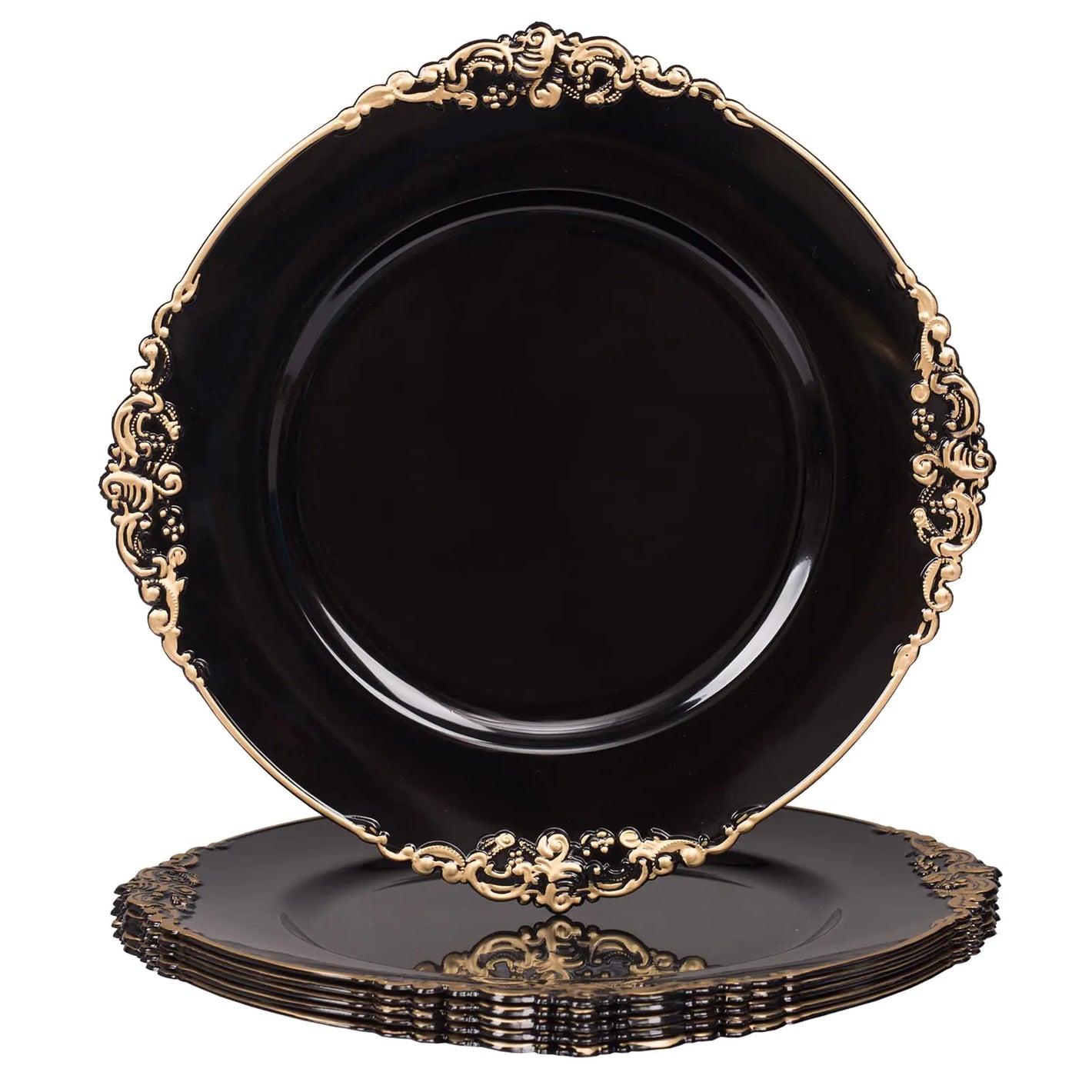 Antique Gold Charger Plate 13in 6set