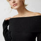 Elegant Off-Shoulder Lapel Top