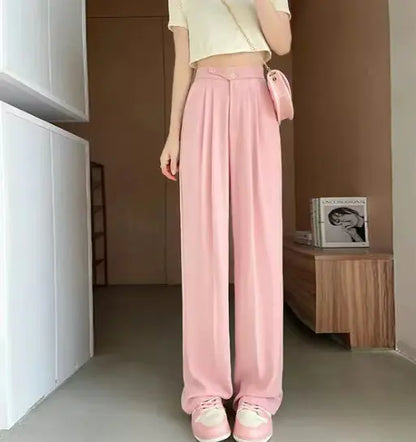 Wide-Leg Dragon Fruit Suit Pants for Women