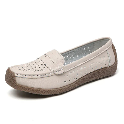Leather Slip-On Shoes for Women