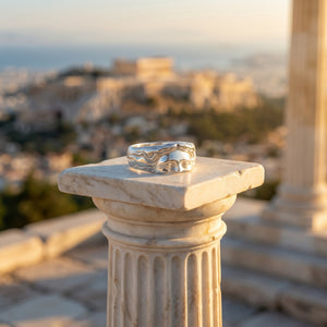 Bague Sculpture Visage Argent