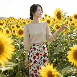 Silky Satin Half Sleeve T-Shirt for Women