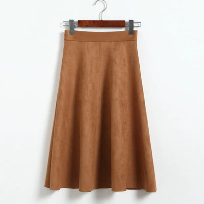Suede Midi Skirt