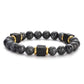 Men's Colorful Lava Stone Bracelet with Marble Beads