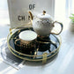 Elegant Marble Pattern Glass Makeup Organizer Tray