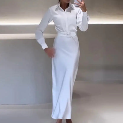 Mercerizing Polo Collar Dress